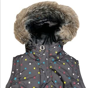 Burton Jacket Vest Dry Ride fur trimmed Hood full Zip SZ XS